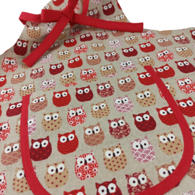 Dětská zástěrka - Červená sovička - Alexhandshop.cz