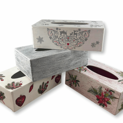 Dřevěný box na papírové kapesníky - Vánoční - Alexhandshop.cz