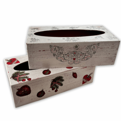 Dřevěný box na papírové ručníky - Vánoční - Alexhandshop.cz